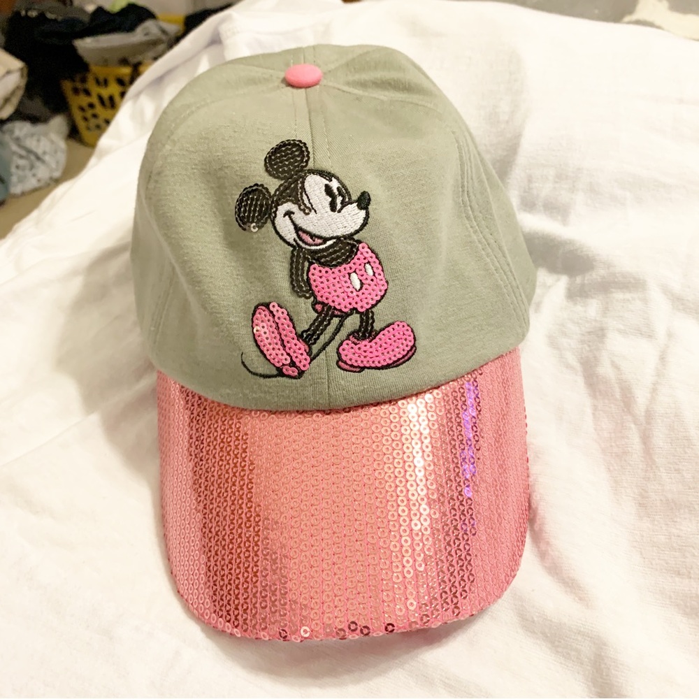 Brand New Ladies Disney Baseball Style Hat - grey with pink